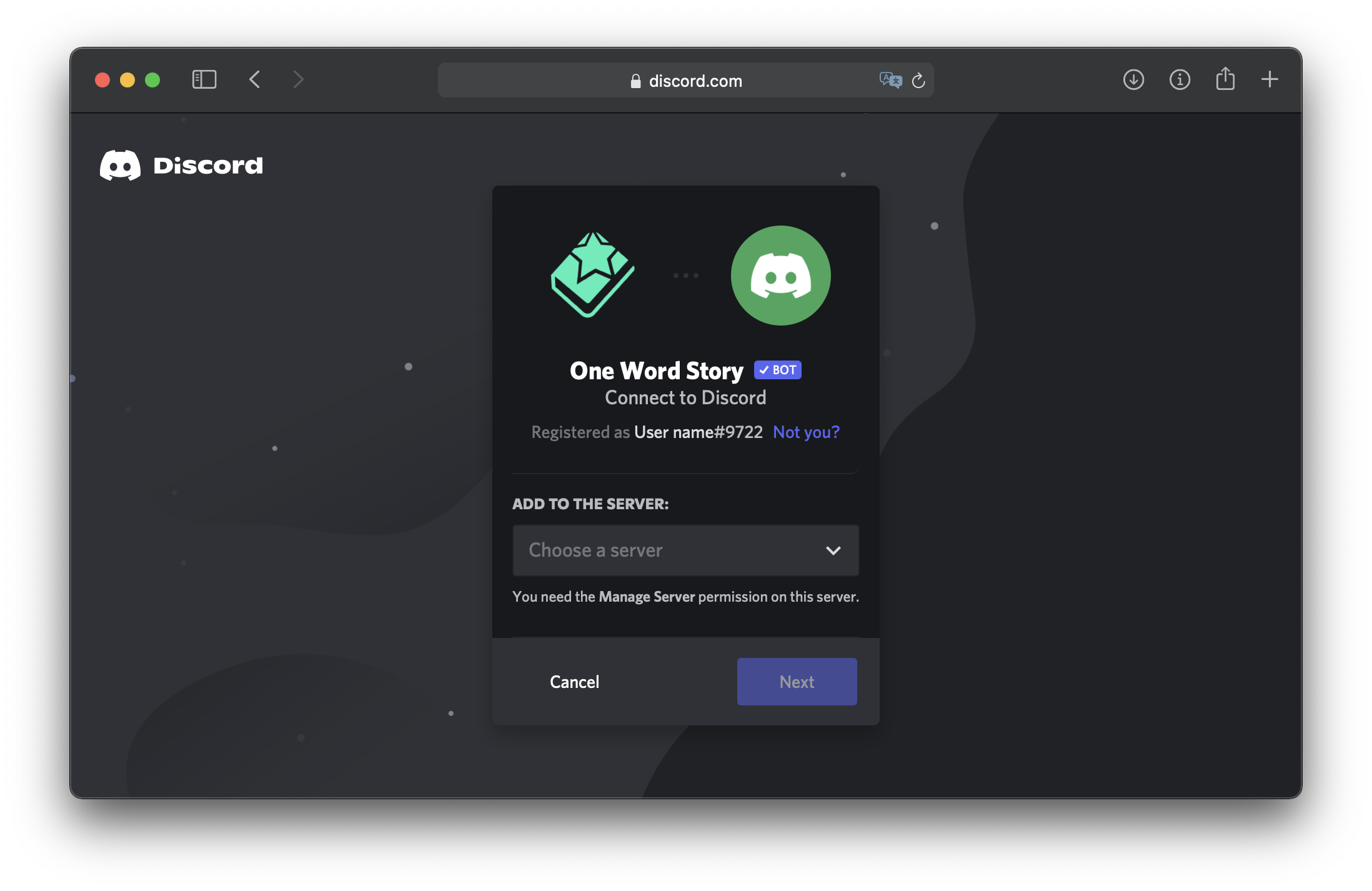 Discord Invite Screen